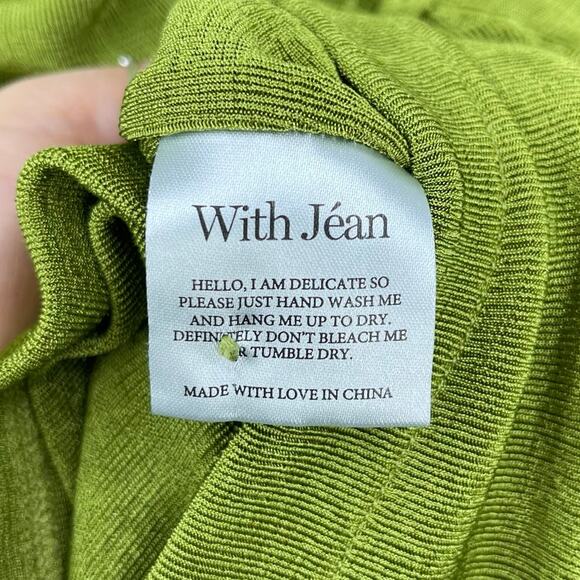 With Jean | Andy Dress Forest Green Ruched Front Slinky Shirt Dress XS - Picture 13 of 14